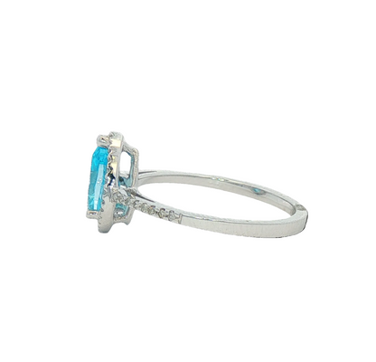 Blue Topaz & Diamond Ring