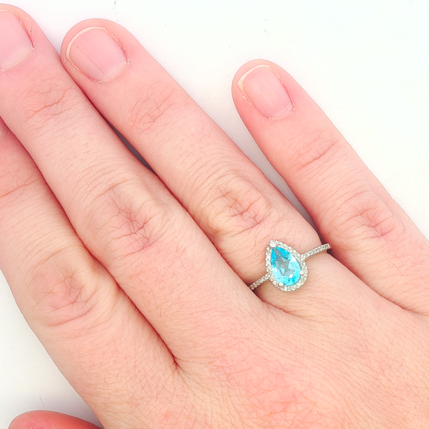 Blue Topaz & Diamond Ring
