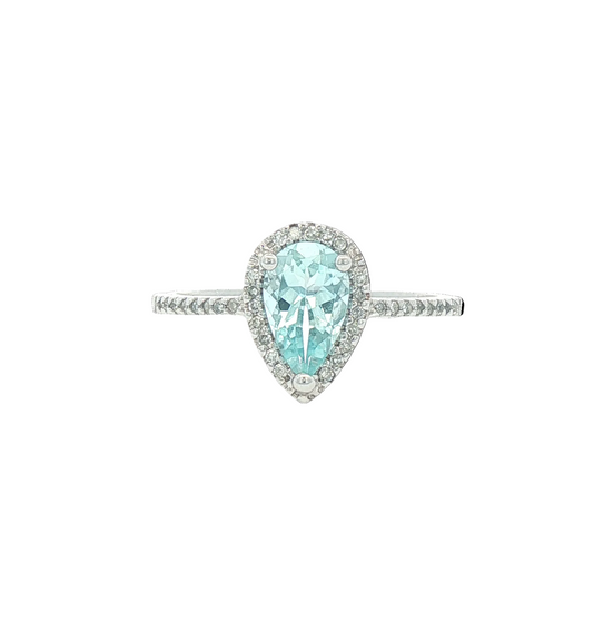 Aquamarine & Diamond Ring