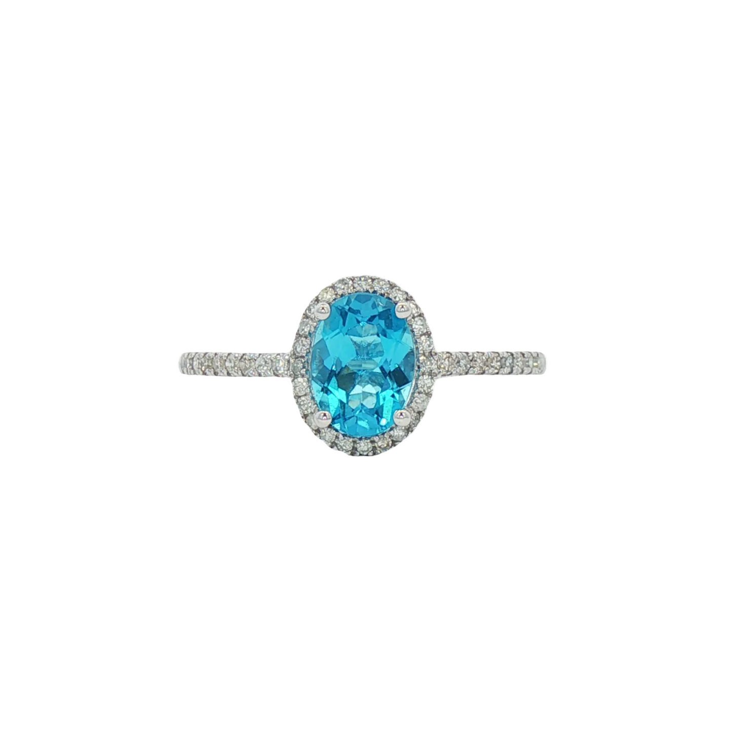 Blue Topaz & Diamond Ring