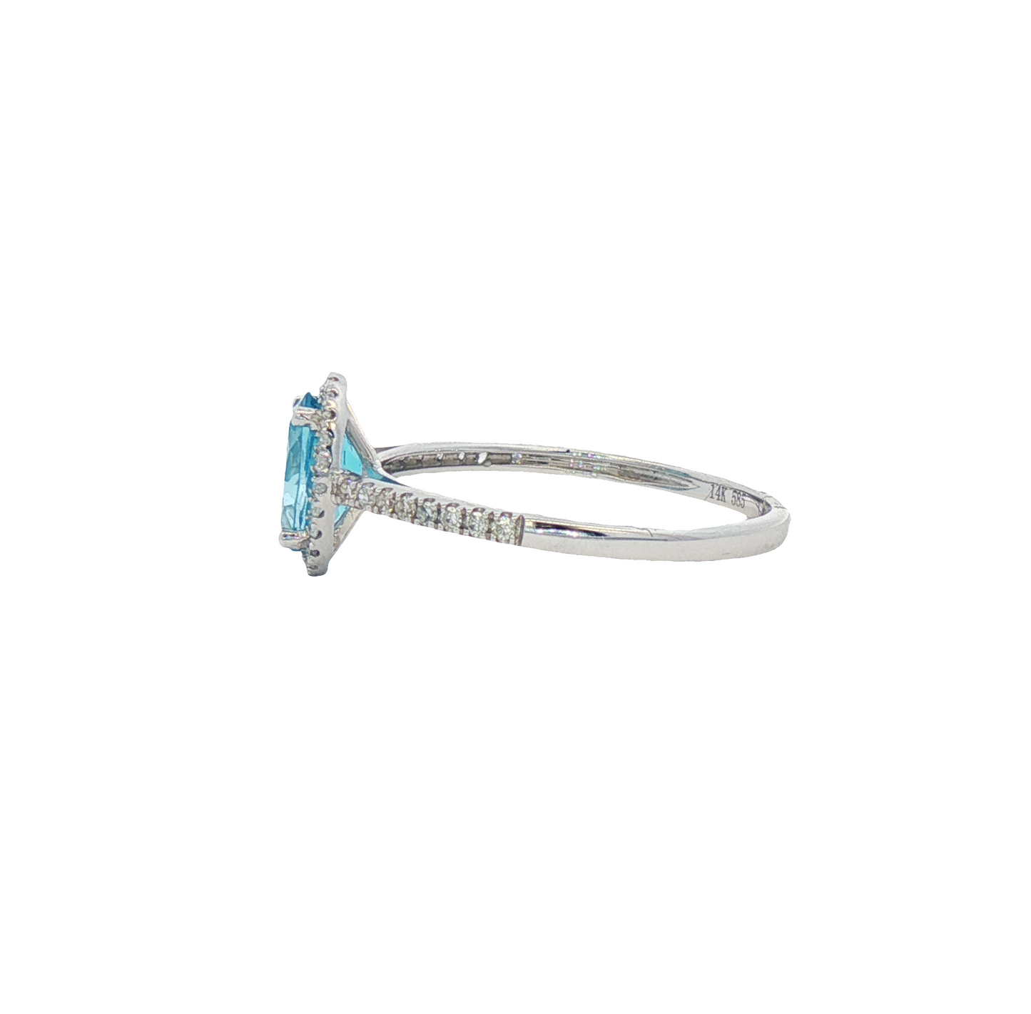 Blue Topaz & Diamond Ring