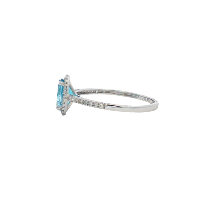 Blue Topaz & Diamond Ring