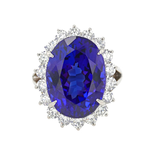 Oval Tanzanite & Diamond Ring
