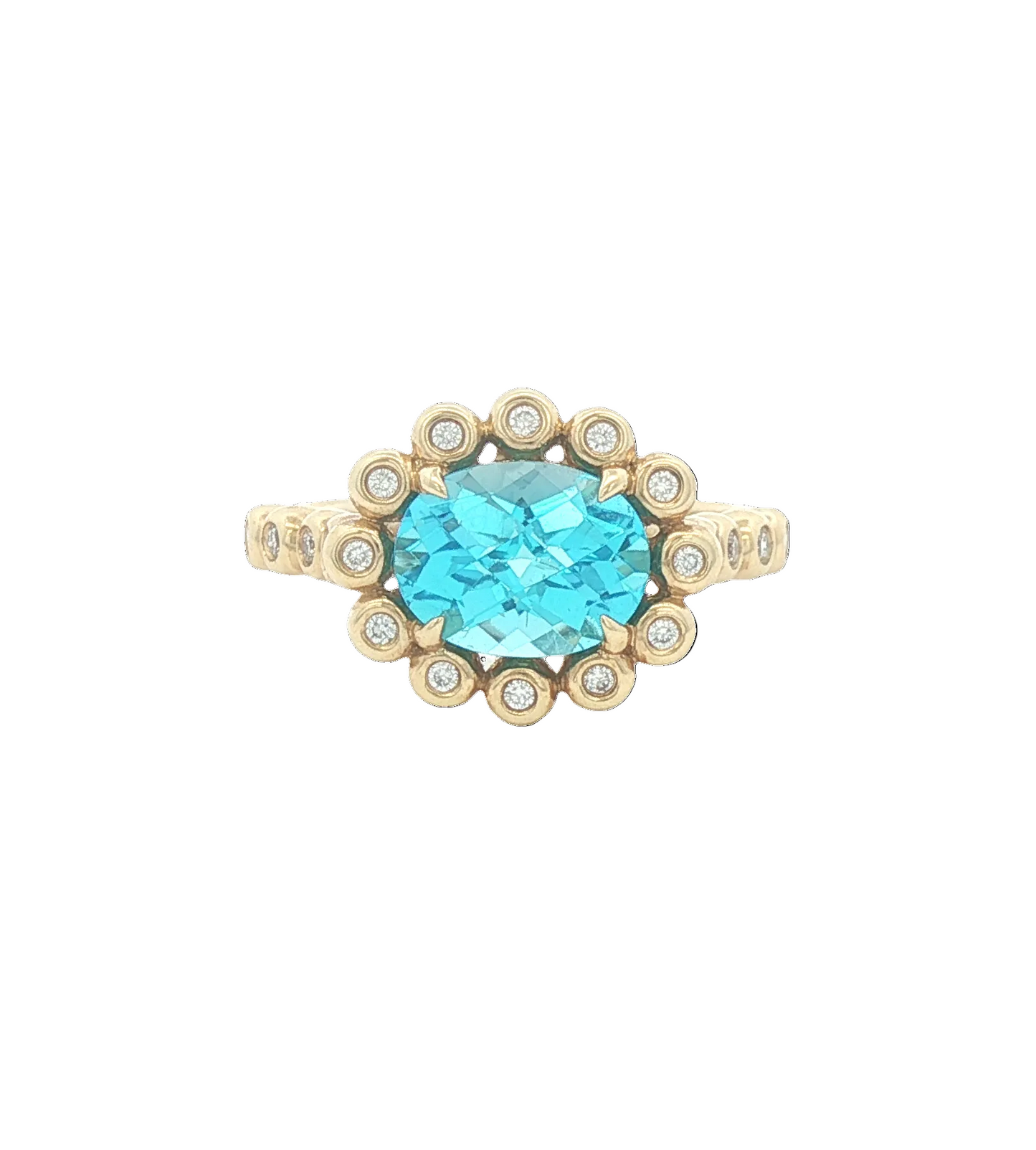Blue Topaz & Diamond Ring