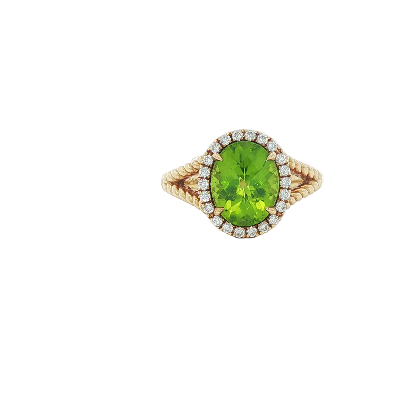 Peridot & Diamond Ring