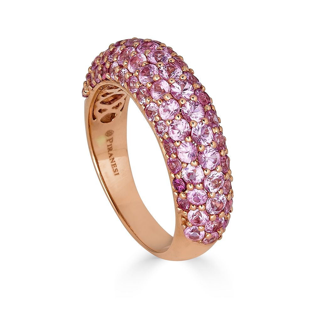 Pink Sapphire Pave Band