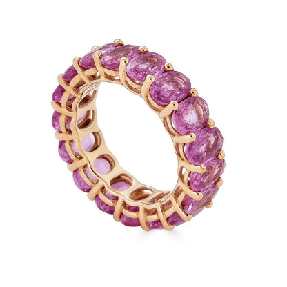 Pink Sapphire Eternity Band