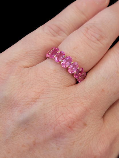 Pink Sapphire Eternity Band