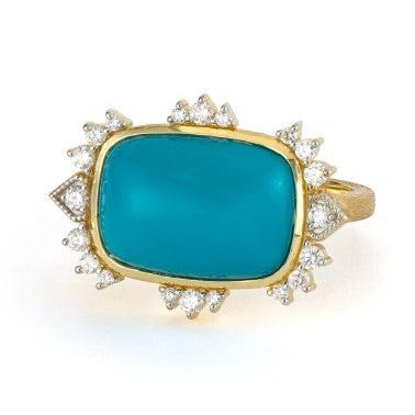 Turquoise & Diamond Ring