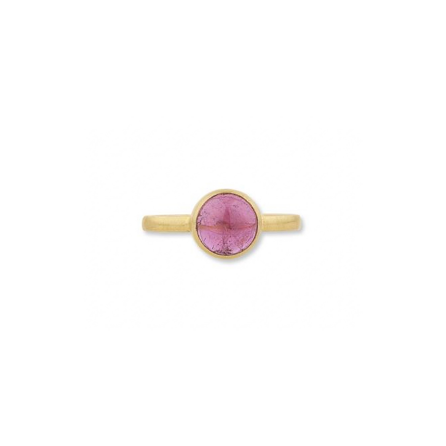 Round Cabochon Pink Tourmaline Ring
