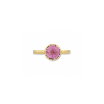 Round Cabochon Pink Tourmaline Ring