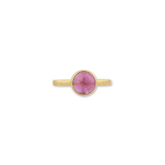 Round Cabochon Pink Tourmaline Ring