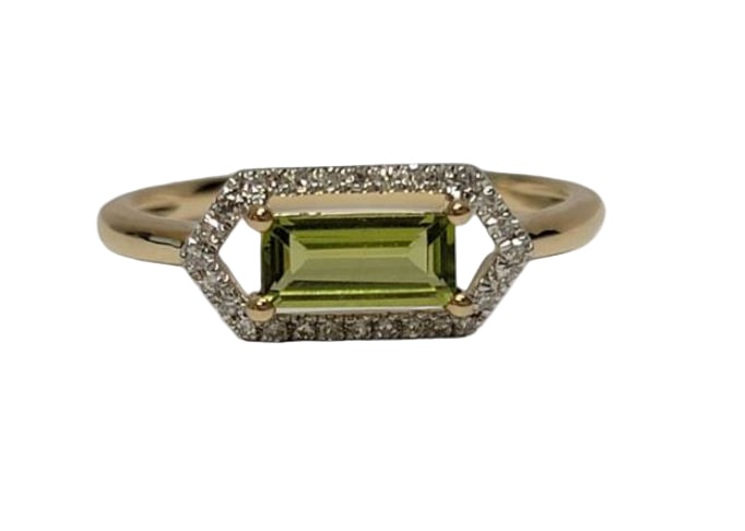 Peridot & Diamond Ring