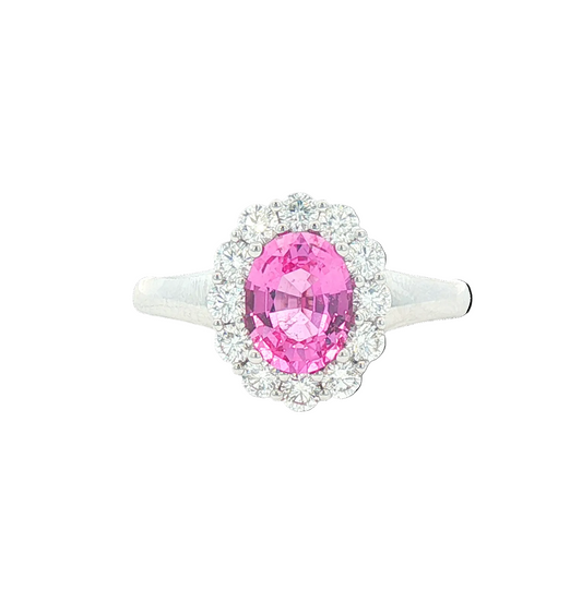 Pink Sapphire & Diamond Ring