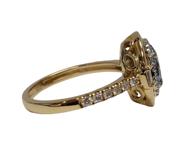 Aquamarine & Diamond Ring