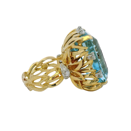 Emerald Cut Aquamarine Ring