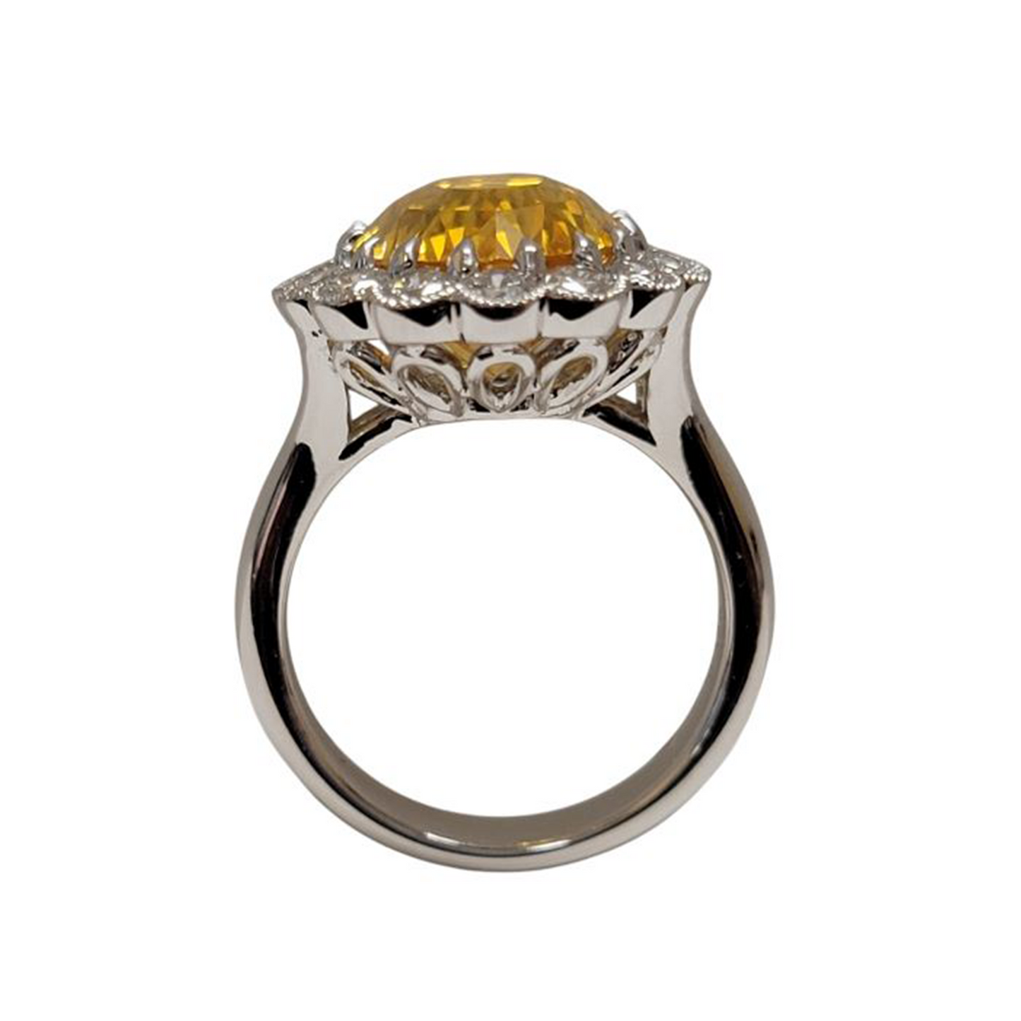 Yellow Sapphire & Diamond Ring