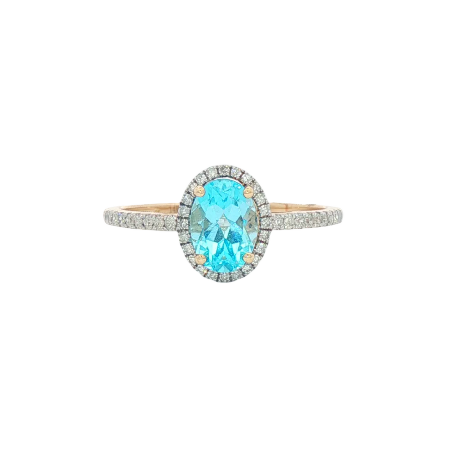 Blue Topaz & Diamond Ring