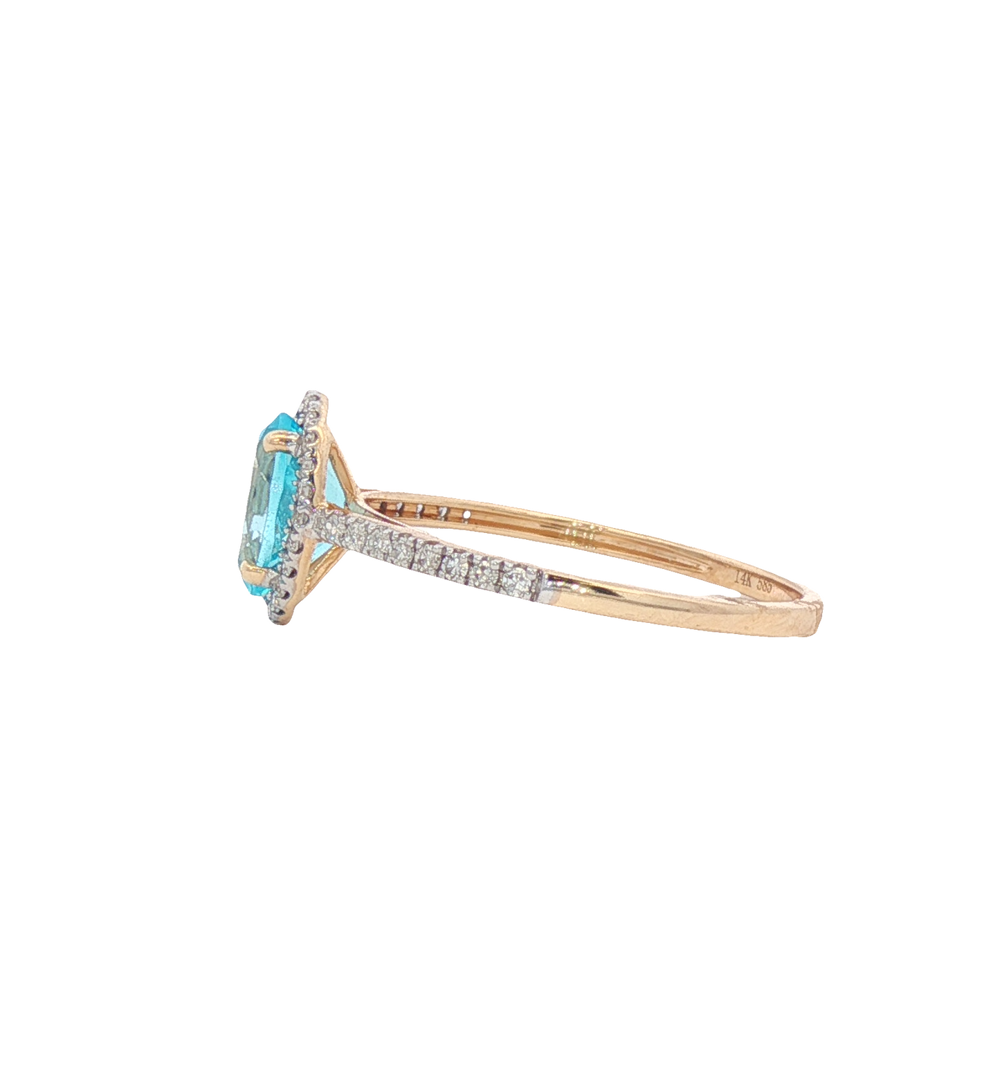 Blue Topaz & Diamond Ring