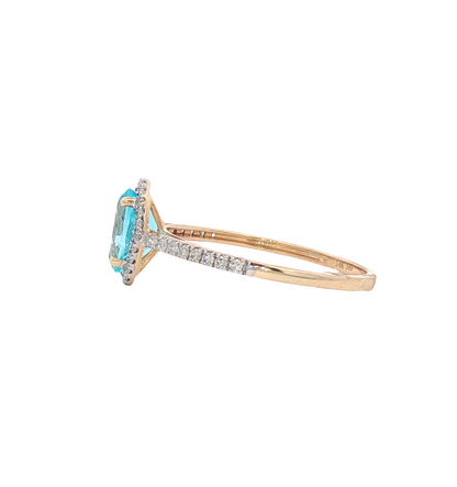 Blue Topaz & Diamond Ring