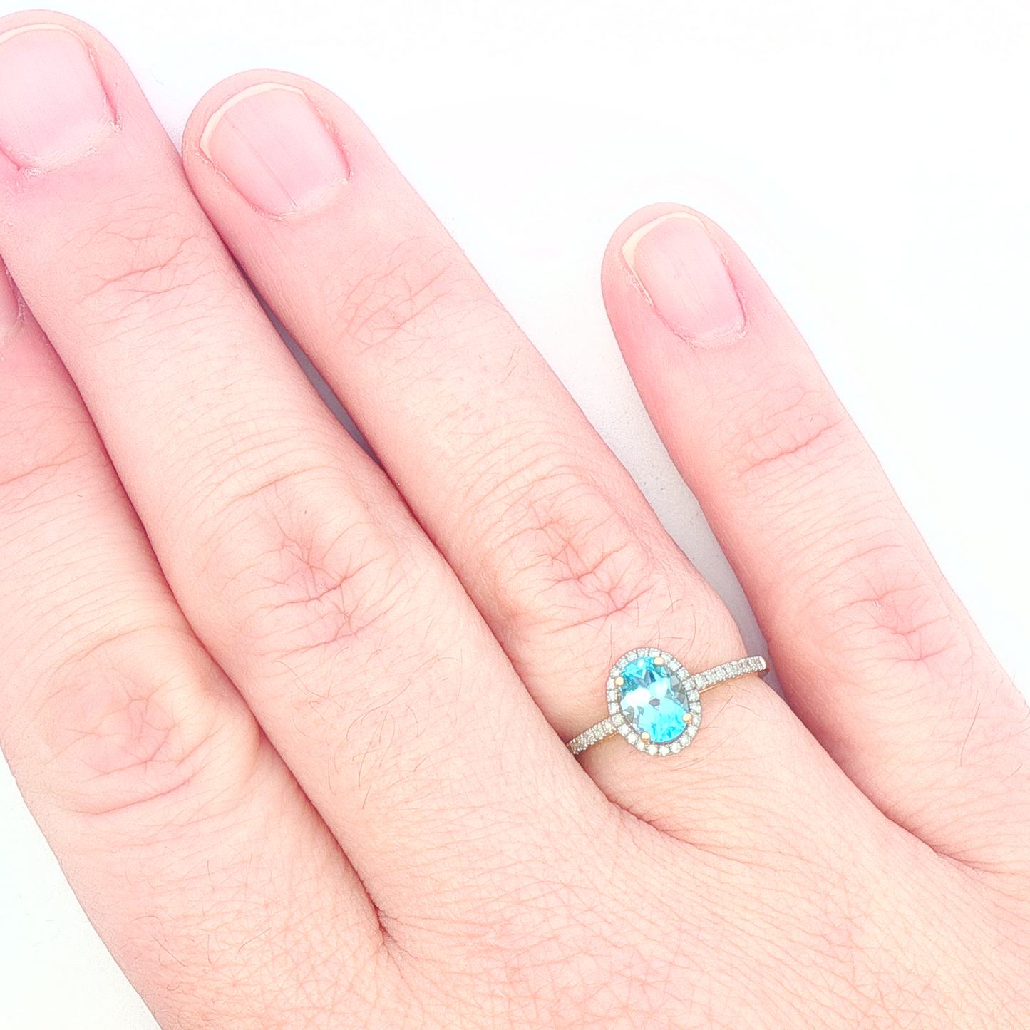 Blue Topaz & Diamond Ring