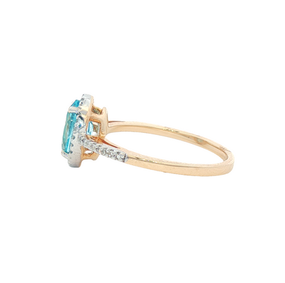 Blue Topaz & Diamond Ring