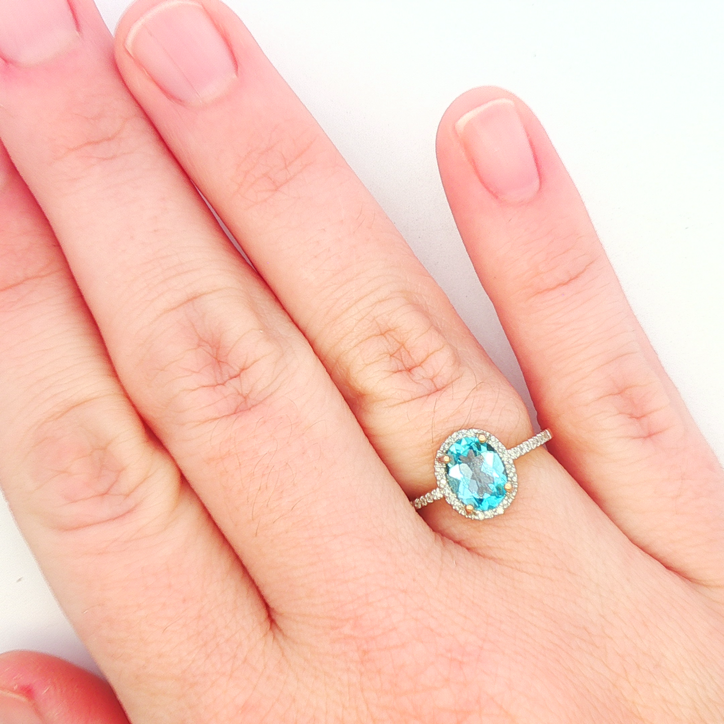 Blue Topaz & Diamond Ring