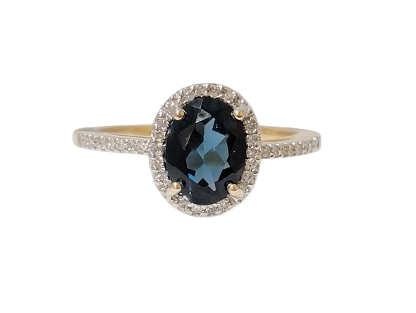 London Blue & Diamond Ring