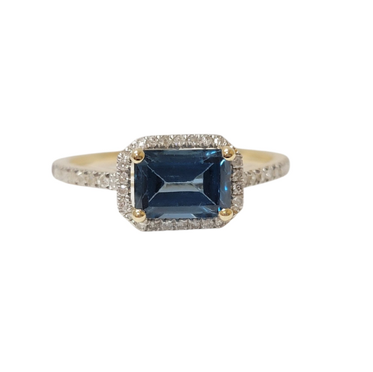 London Blue Topaz & Diamond Ring