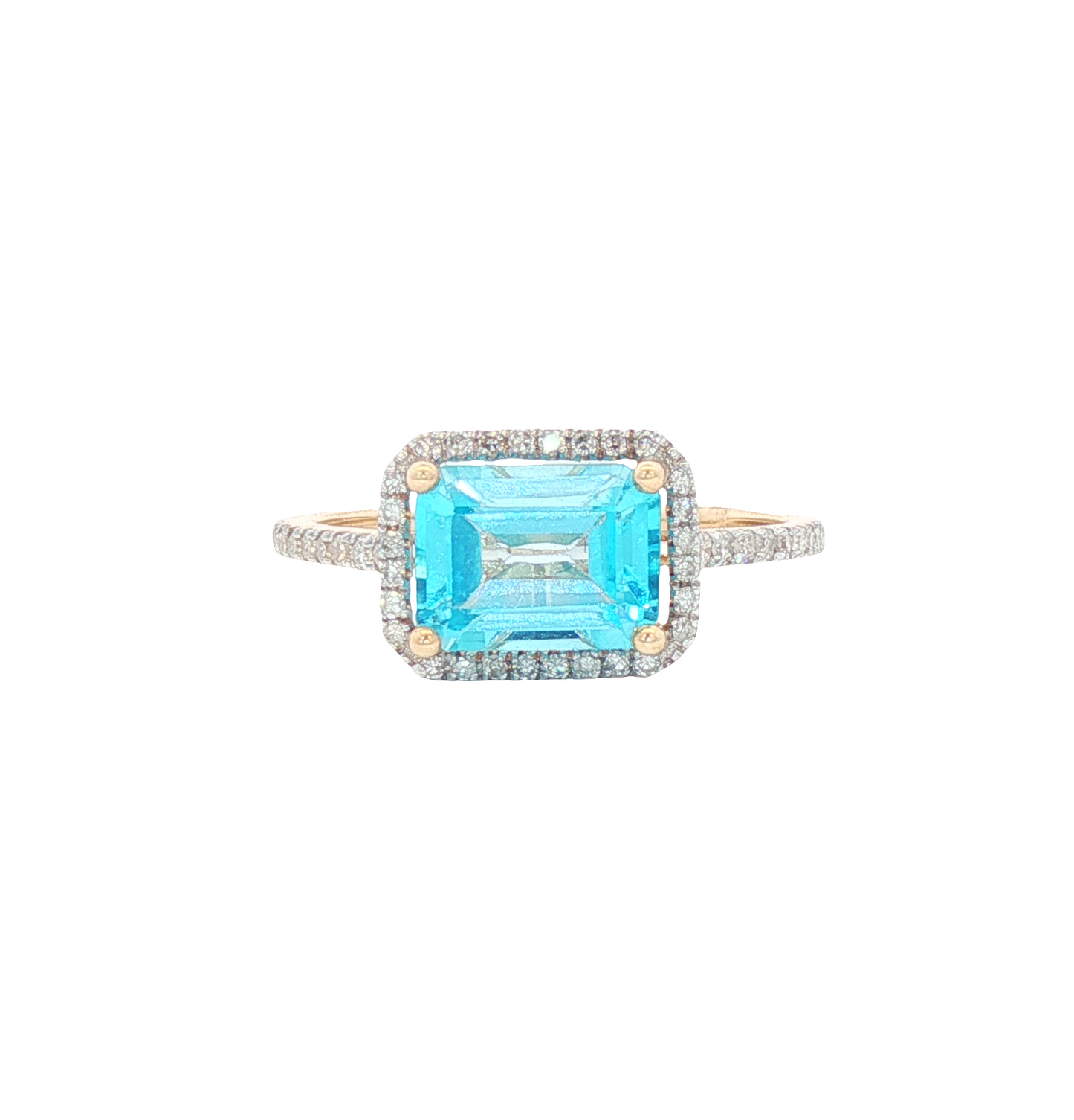 Blue Topaz & Diamond Ring