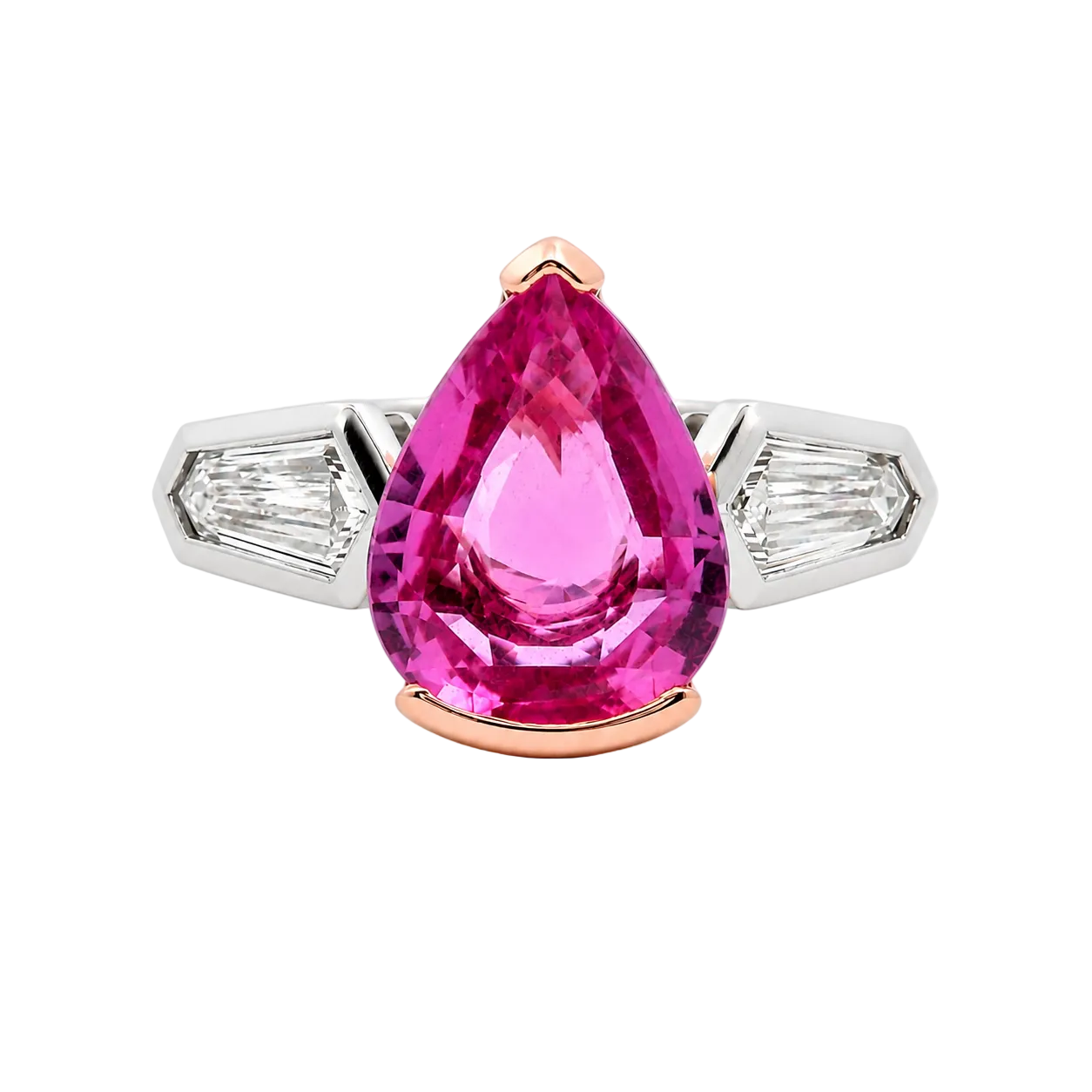 Pink Sapphire & Diamond Ring