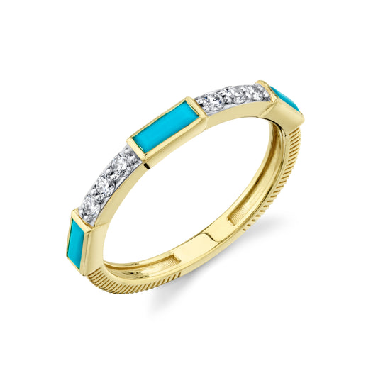 Turquoise and Diamond Band