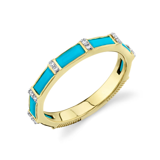 Turquoise and Diamond Band
