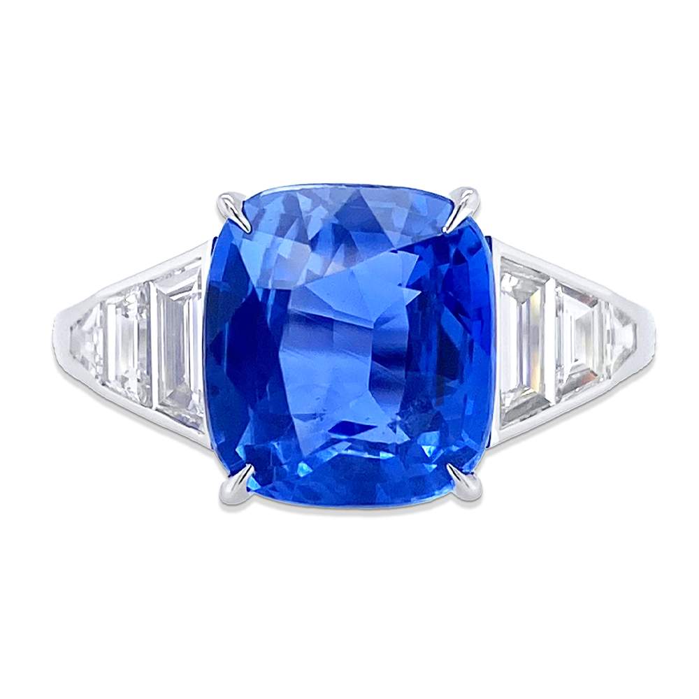 Blue Sapphire & Diamond Ring