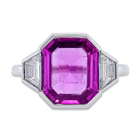 Pink Sapphire & Diamond Ring