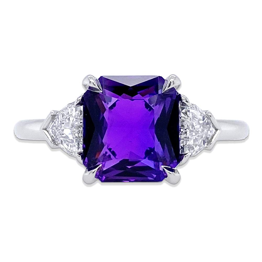 Purple Sapphire & Diamond Ring