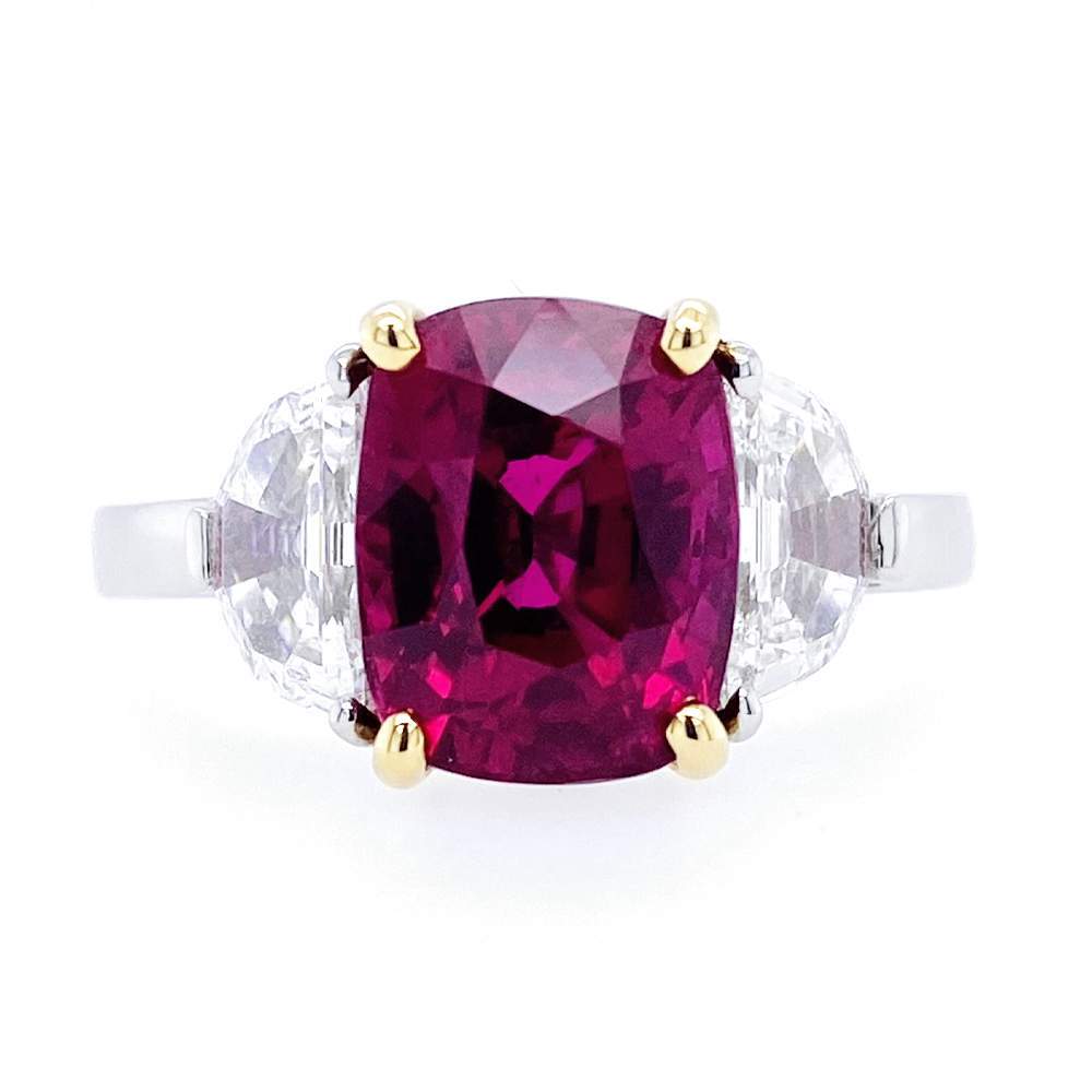Ruby & Epaulette Diamond Ring