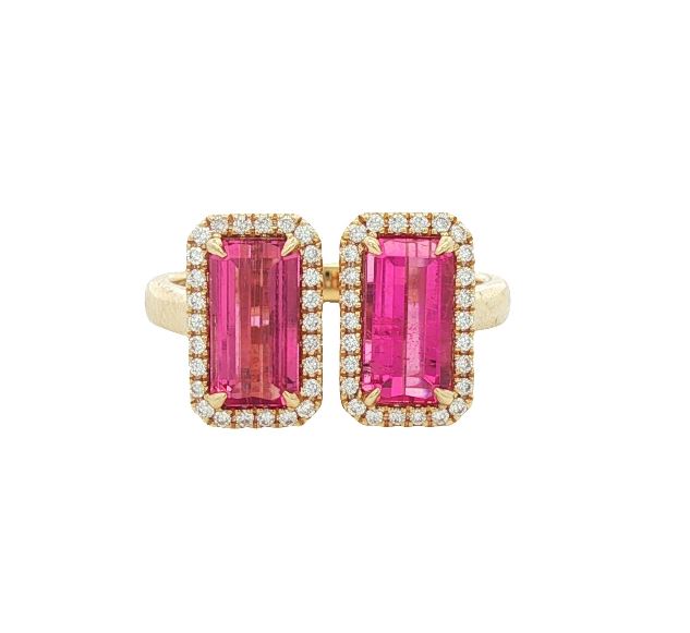 Pink Tourmaline & Diamond Ring