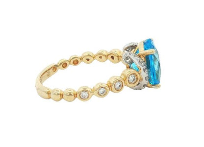 Blue Topaz & Diamond Ring