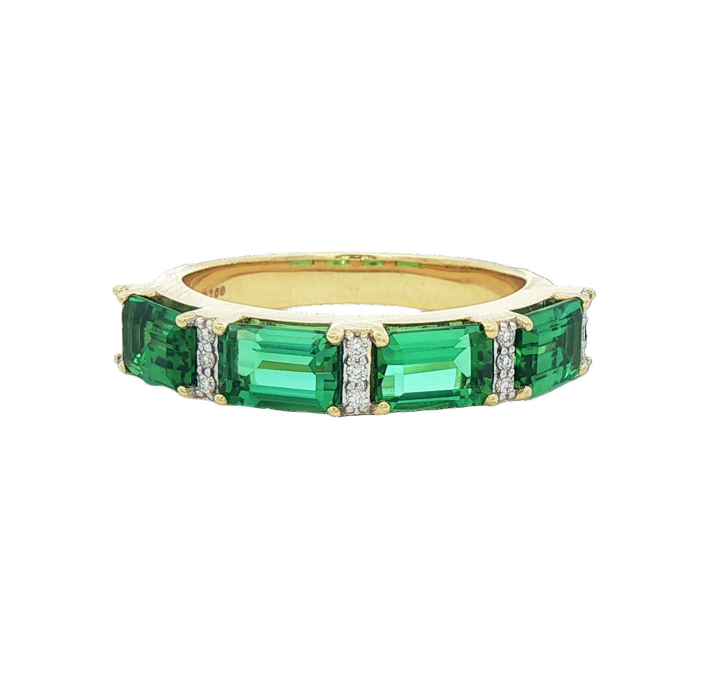 Green Tourmaline & Diamond Band