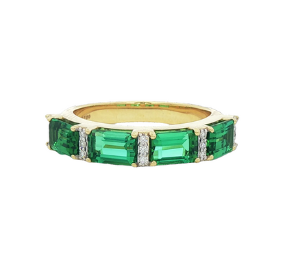 Green Tourmaline & Diamond Band