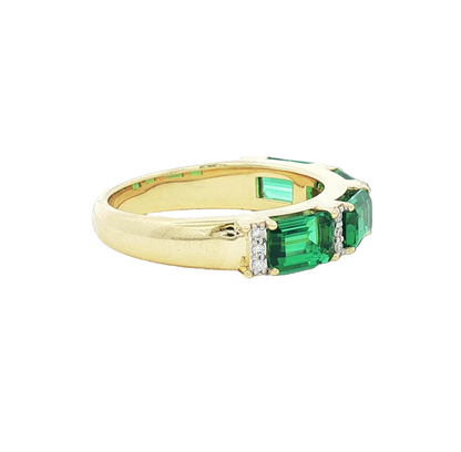 Green Tourmaline & Diamond Band