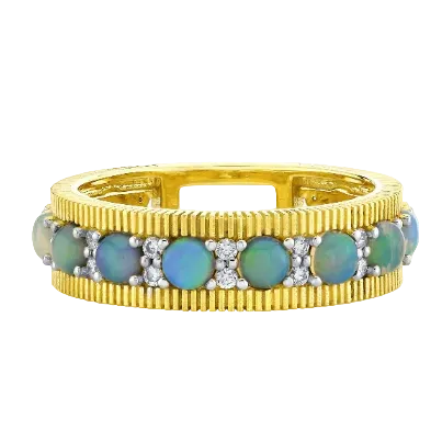 Ethiopian Opal & Diamond Ring