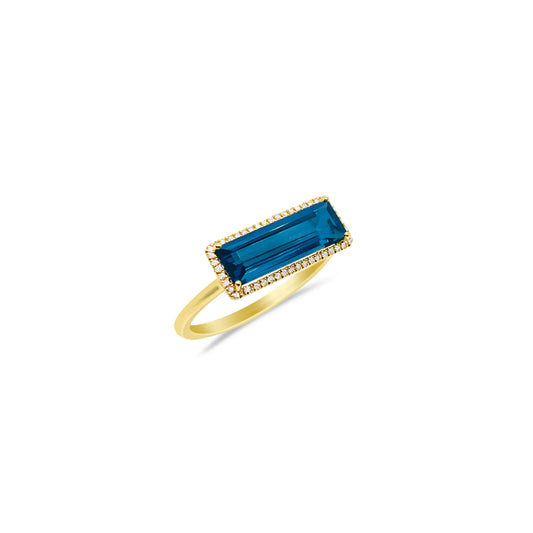 Emerald Cut London Blue Topaz Ring