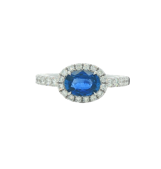Blue Sapphire & Diamond Ring