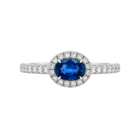 Blue Sapphire & Diamond Ring