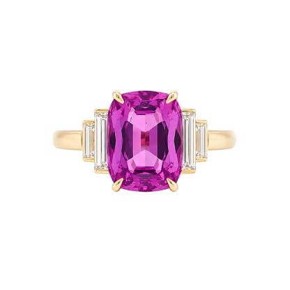 Madagascar Purple/Pink Sapphire & Diamond Ring