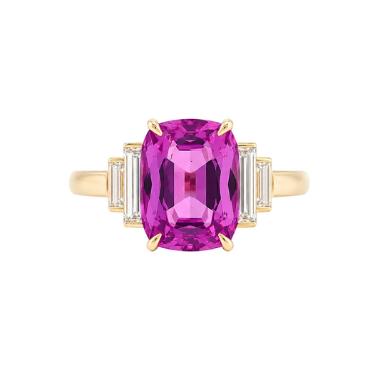 Madagascar Purple/Pink Sapphire & Diamond Ring