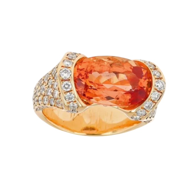 Imperial Topaz & Diamond Ring