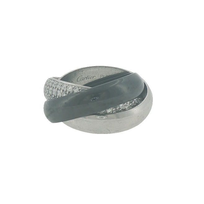 Pave Diamond/Ceramic Trinity Ring